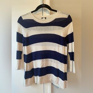 JCREW SILK & LINEN STRIPED TOP 💙 SIZE XS